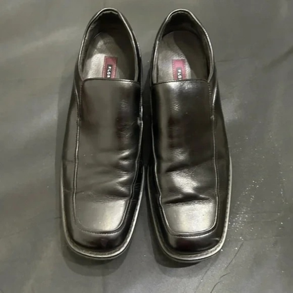Florsheim Black Leather SlipOn Dress Loafers Mens SquareToe Business Shoes Sz 11